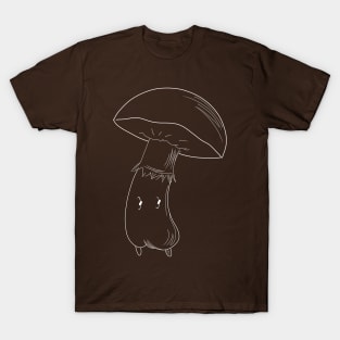 Boletus Mushroom White Lineart T-Shirt